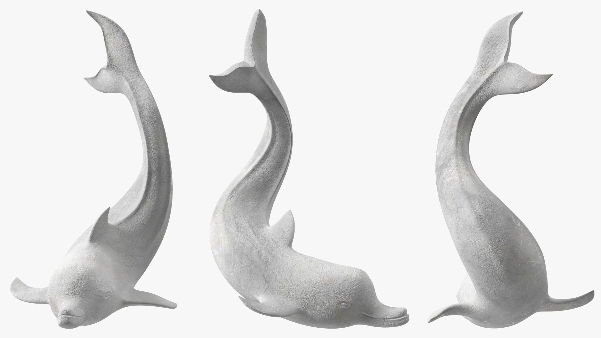 Marble Dolphin Sculpture 3D model preview
