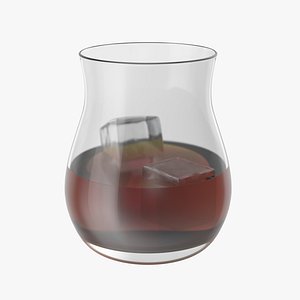 3D realistic canadian whisky glass model