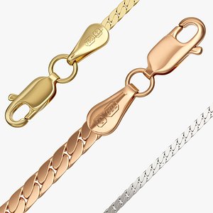 Parigina faceted chain CH013 3D model