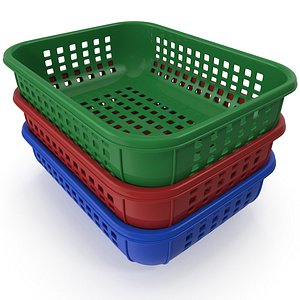 3d realistic plastic basket