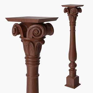 Classical Table Leg With Scroll Carving Walnut Brown