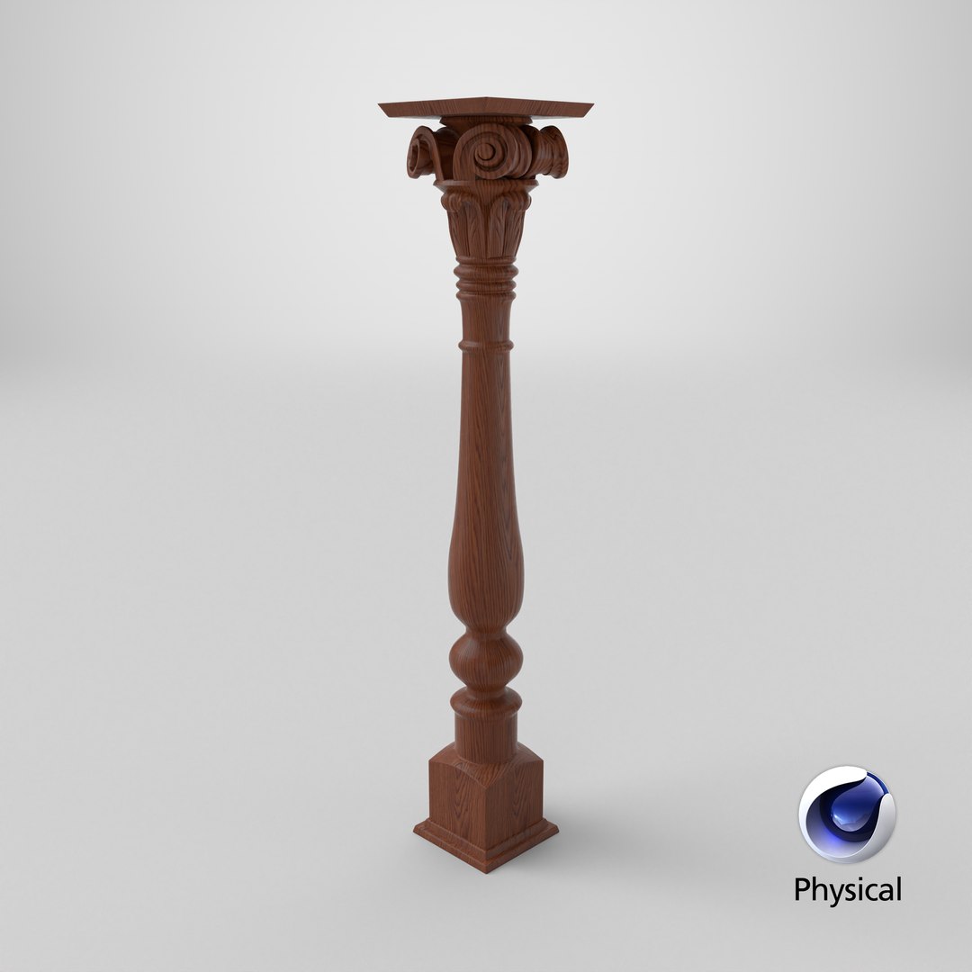 3D Classical Table Leg With Scroll Carving Walnut Brown - TurboSquid ...