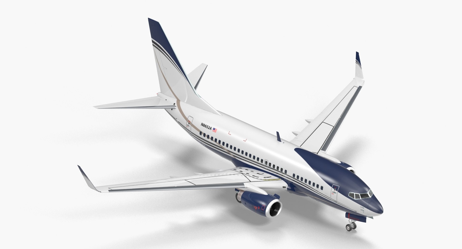 Boeing 737-600 Generic Rigged 3D Model 3D model preview