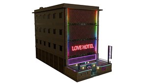 Japanese Love Hotel Building and Interior 3D