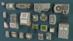 Wall Electric Props 2 - 20 pieces 3D model