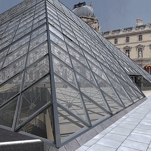 3d model of pyramid louvre