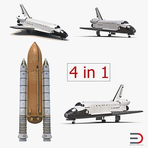 3d model space shuttles 2 rocket