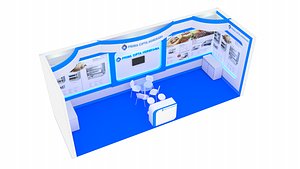 Booth Exhibition Design size 3 x 9 m one side open model