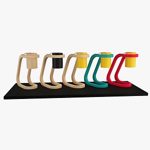 Wooden Desk Lamp 01 - Color collection 3D model