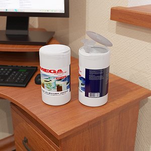 3d office wet wipes model