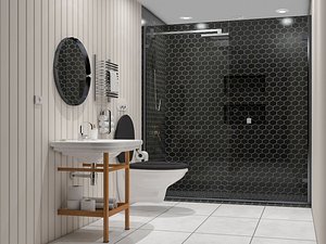 bath bathroom small 3D model