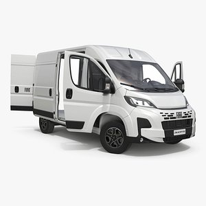 White Fiat Ducato Small Van 2025 Rigged for Maya