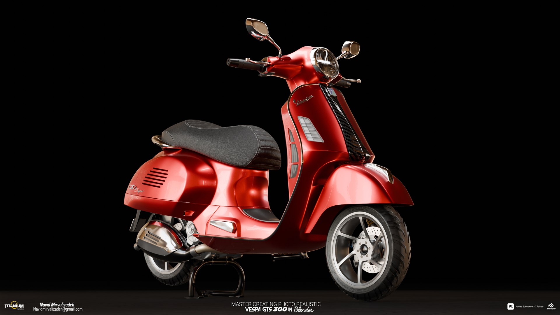3D Vespa GTS 300 Blend File Model - TurboSquid 2224751