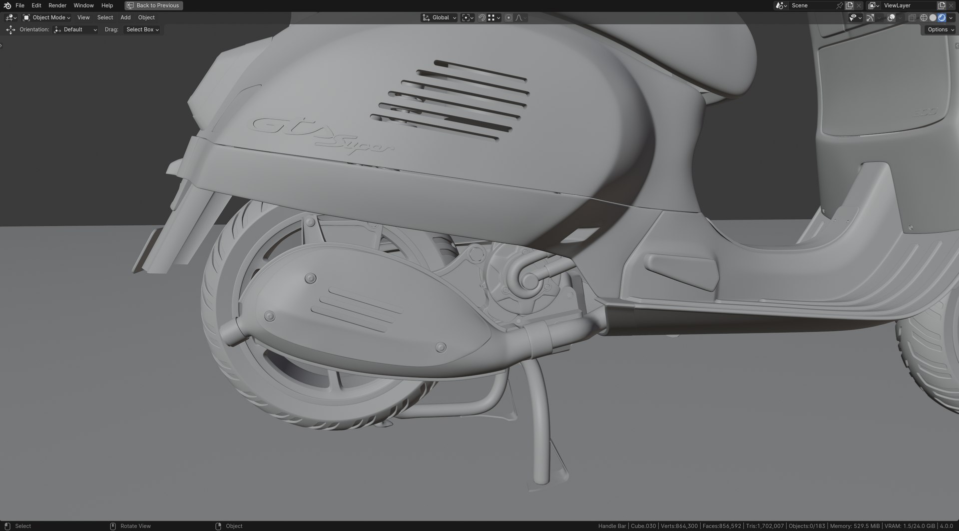 3D Vespa GTS 300 Blend File Model - TurboSquid 2224751