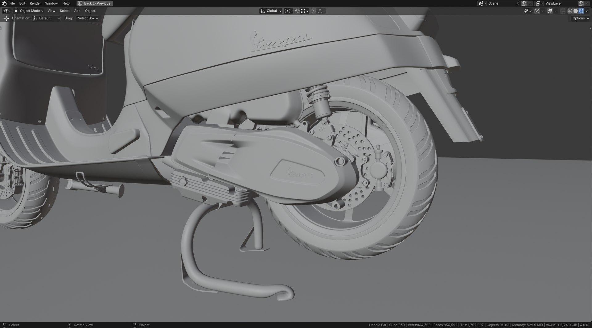 3D Vespa GTS 300 Blend File Model - TurboSquid 2224751