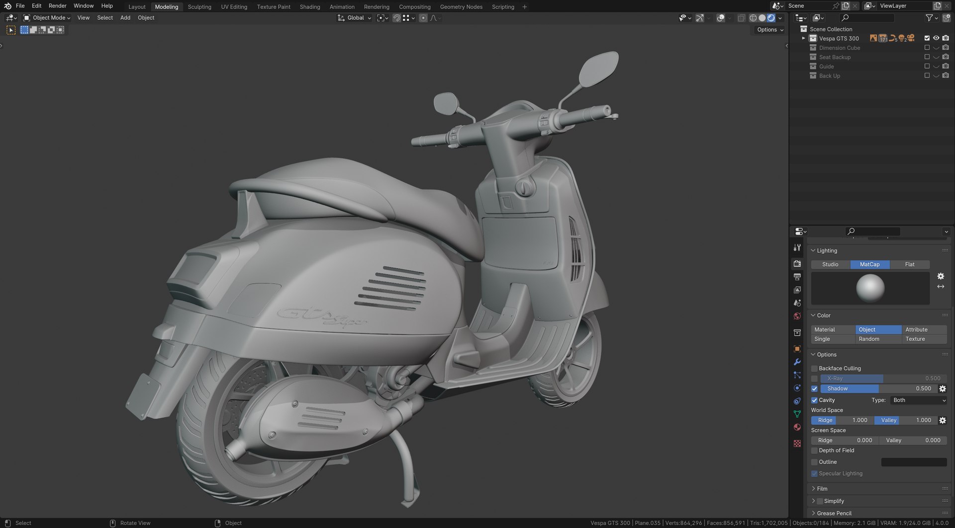 3D Vespa GTS 300 Blend File Model - TurboSquid 2224751