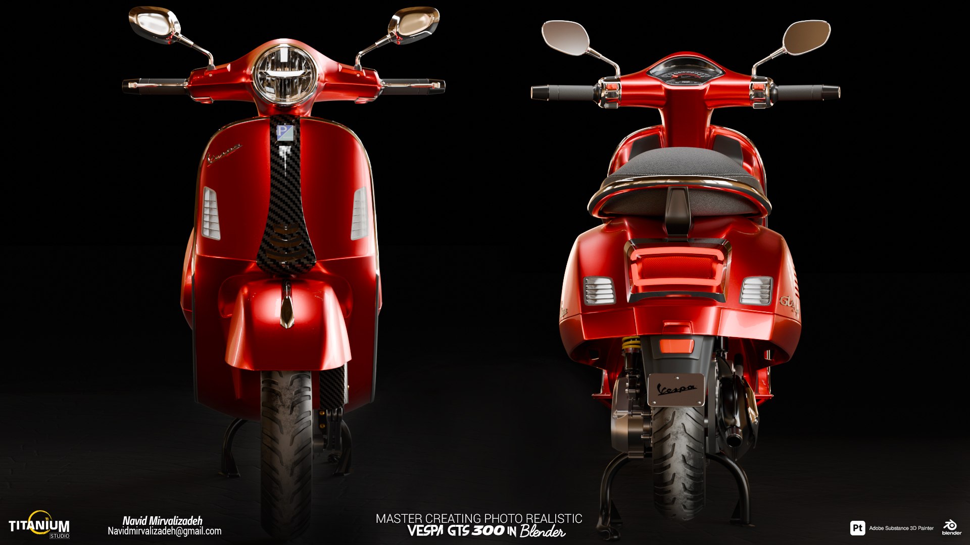 3D Vespa GTS 300 Blend File Model - TurboSquid 2224751