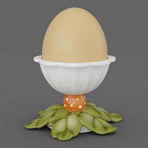 3d model egg cup leaves