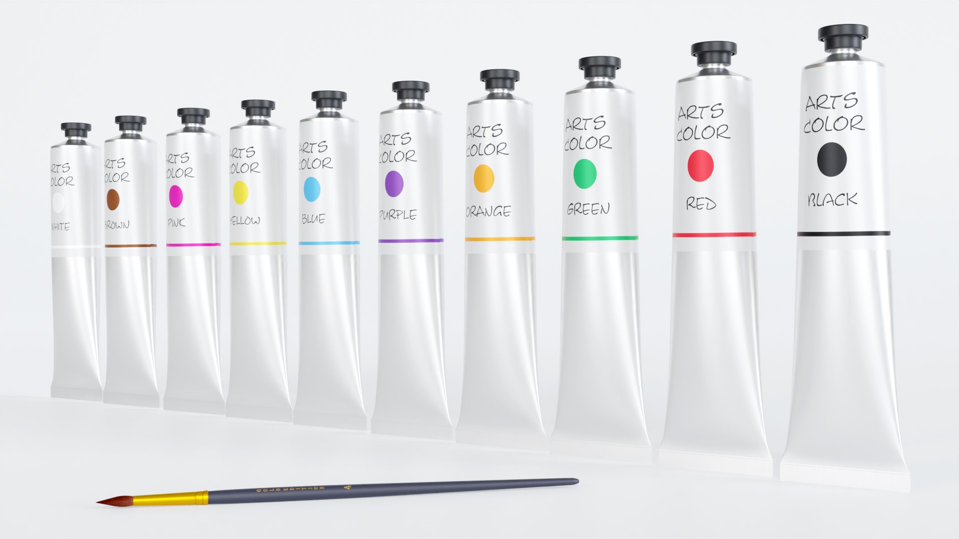 3D Tube Paint Container Colors - TurboSquid 2082505