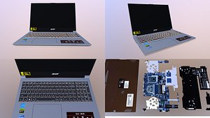 3D ACER Laptop with Mother Board