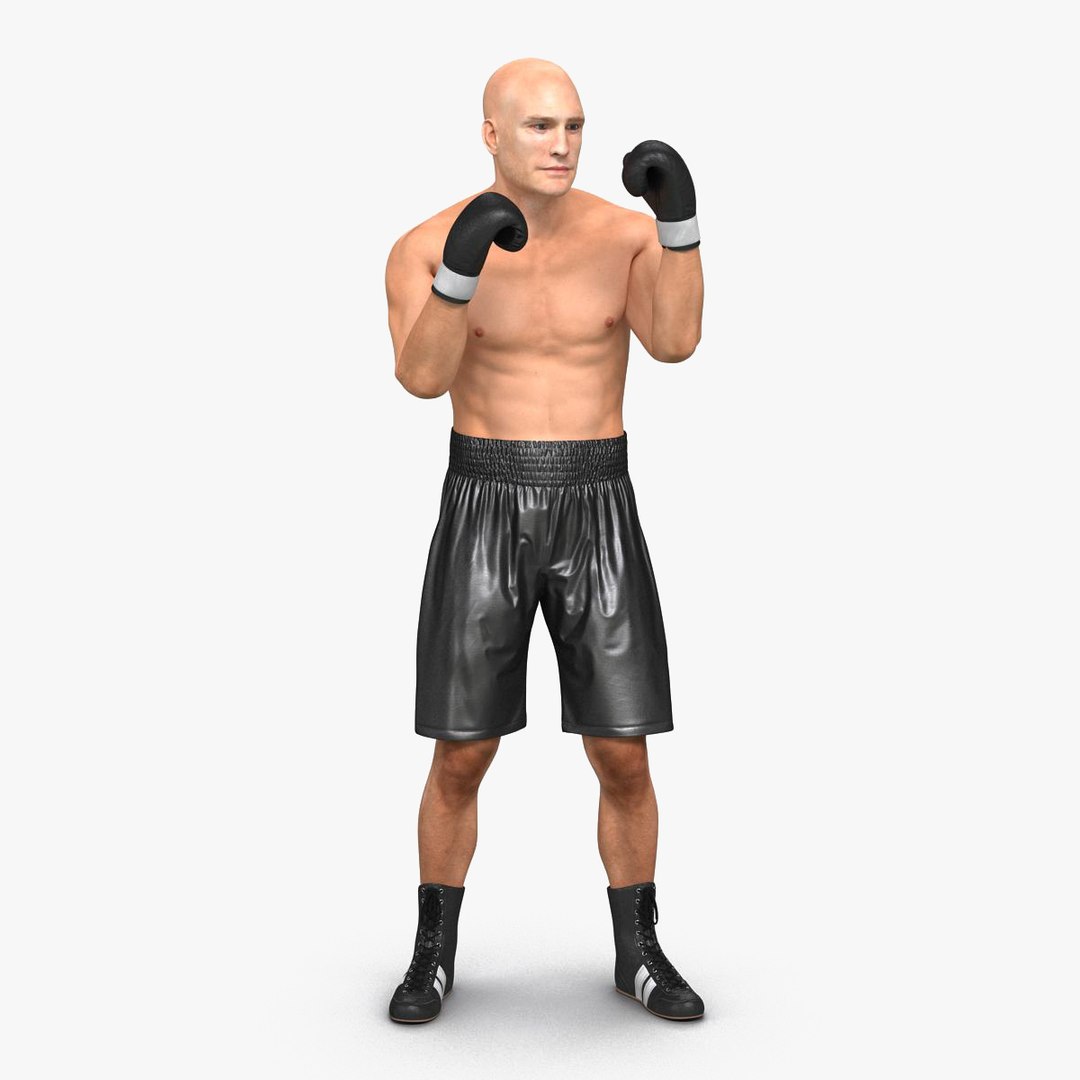 Adult Boxer Man Rigged 2 3D Model 3D model preview