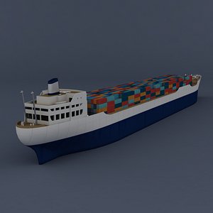 3d container ship model