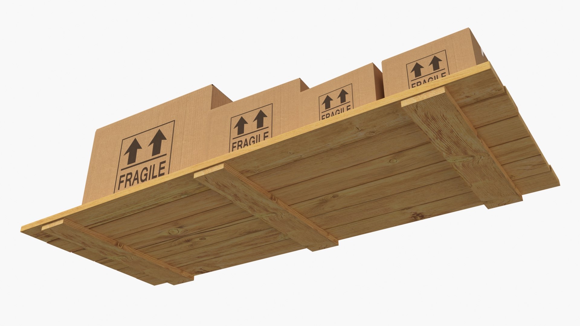 Fragile Shipping Boxes On Wooden Pallet 3D Model - TurboSquid 2415937