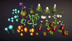 3D fantasy plants 2 model