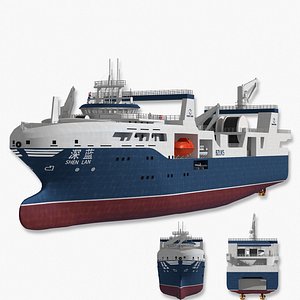 Deep Blue a Fishery Harvesting and Processing Vessel Research Vessel for Oceanographic Research 3D model