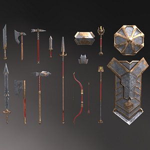 3D Fantasy Set Of Gnome Weapons model