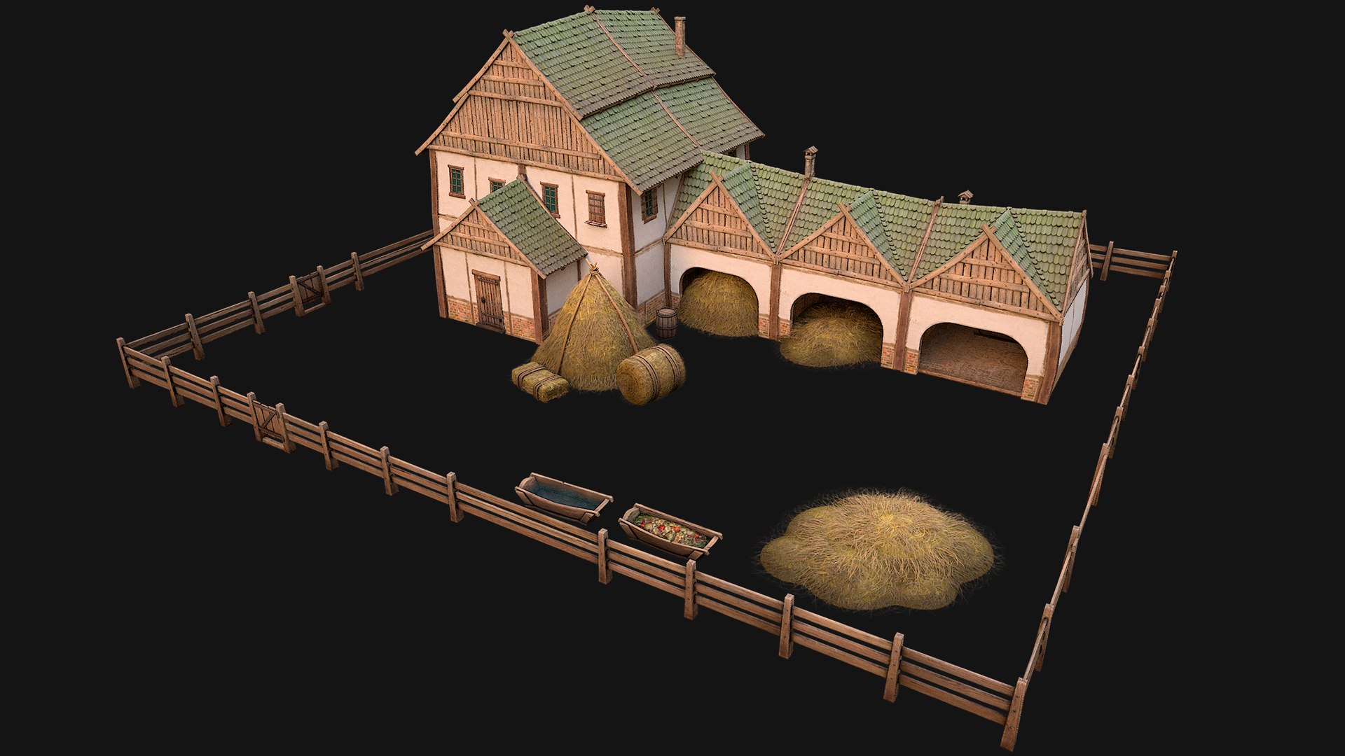 Medieval Stable Farm House 3D model https://p.turbosquid.com/ts-thumb/7x/ADJQFr/D3/housestablefarm1/png/1712073661/1920x1080/fit_q87/3b79d8c3c1e5fce98479e6d405657214209268af/housestablefarm1.jpg