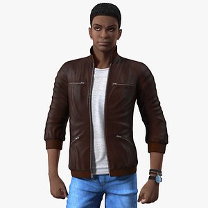 Teenager Light Skin Street Outfit Rigged 3D model