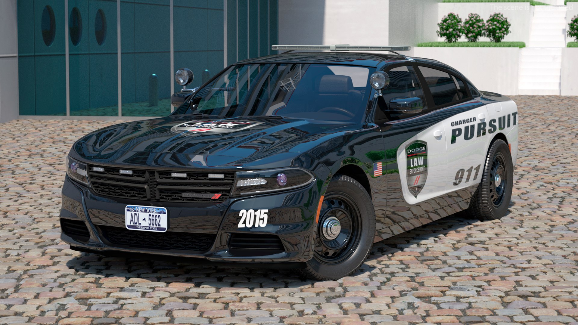 Dodge Charger Pursuit 2015 Rigged for Maya 3D model preview