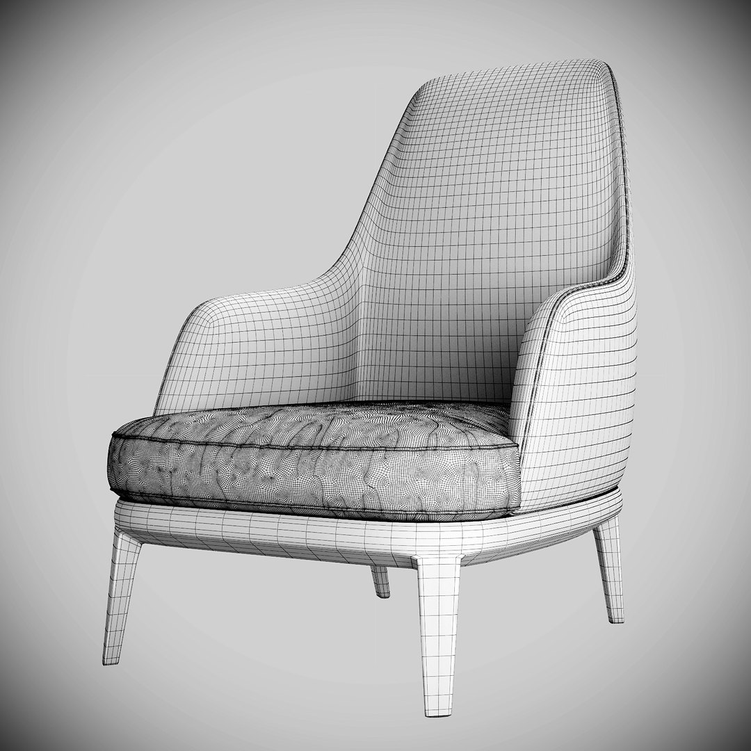Poliform jane lounge armchair 3D model TurboSquid 1606813