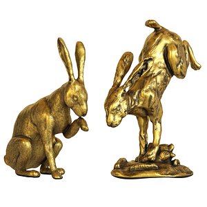Hares Figurine Set 002