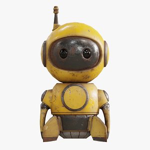 Retrobot Construction Version - Technology Mascot - App and Game Ready