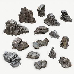 cliff rocks 3D model