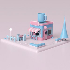 3D Coffee Shop 05 model