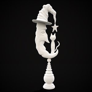 Cat and Moon 3D Print 3D print model 3D model