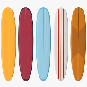 Fibreglass Longboard Surf 3D model