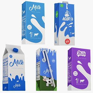 3D Milk Carton Box Collection model