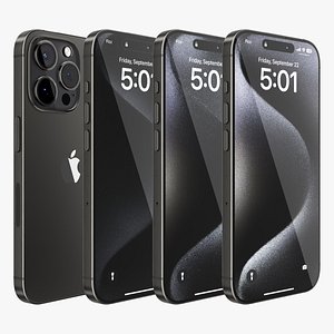 iPhone 15 Pro Black Titanium 3D model