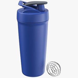 Blue Protein Shaker Bottle model