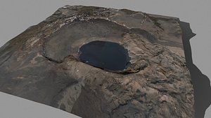 3D Mountain landscape Crater
