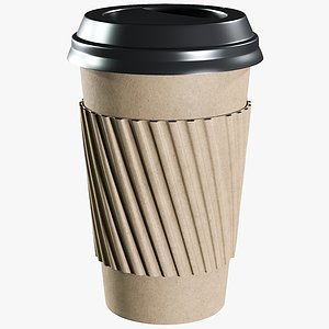 3D model realistic coffee paper cup