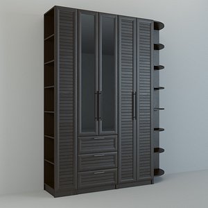 Modern Wardrobe Closet with Mirror Doors Drawers and Shelves