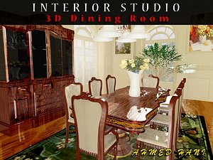 3d model classic dining room