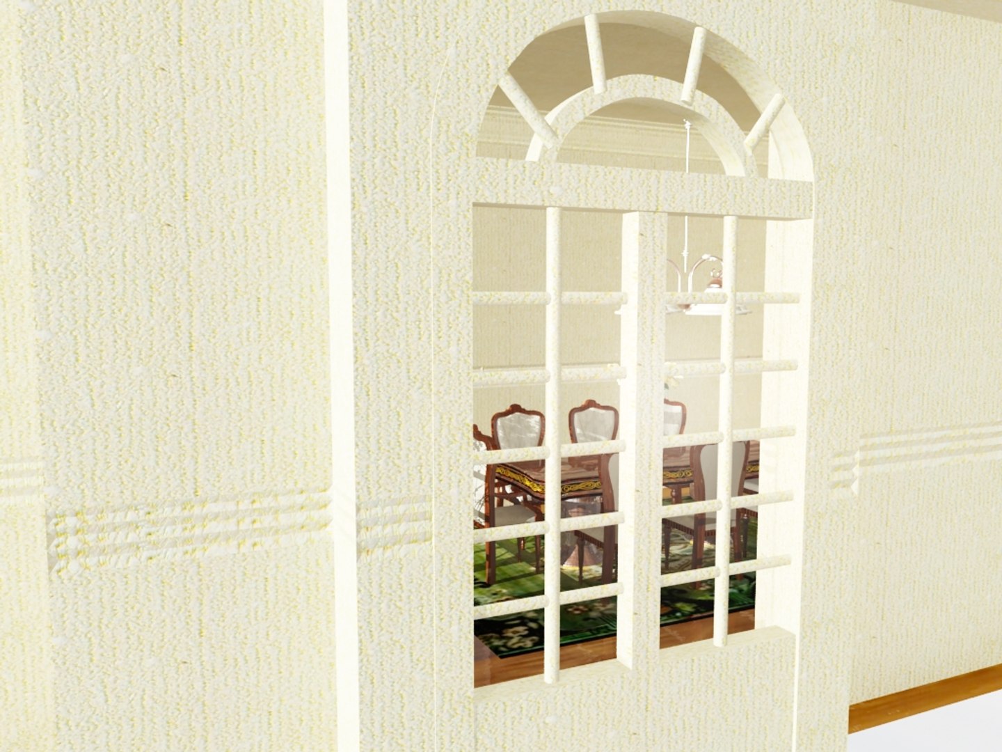 3d model classic dining room