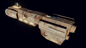 3D Sci-fi Battered Frigate
