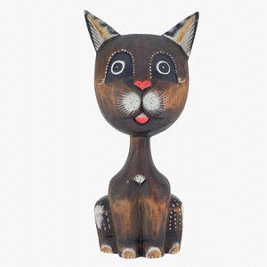 The cat ethnic statuette 03 high-poly 3D model 3D model